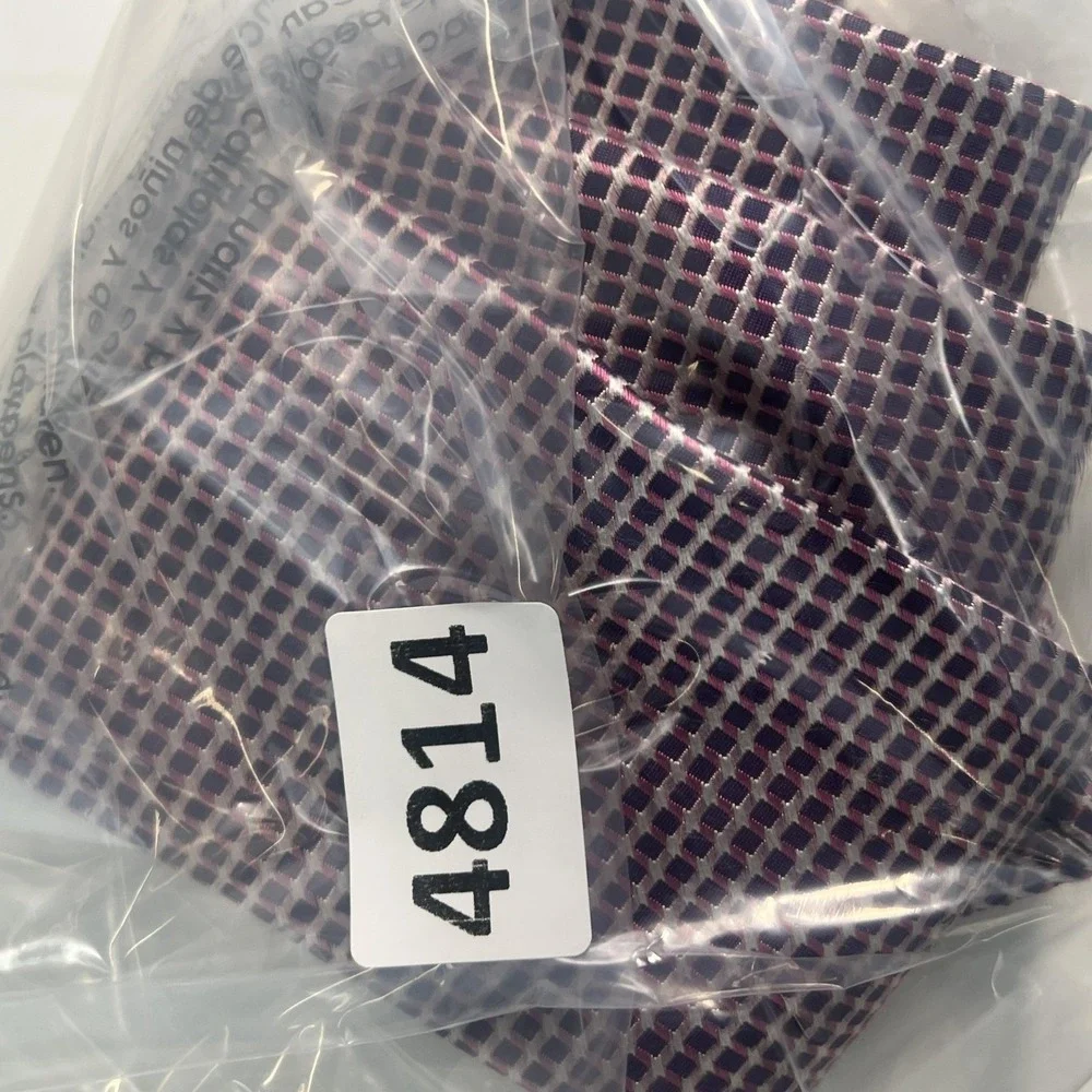 Ermenegildo Zegna Silk Tie Mens Purple Pink Geometric Jacquard Made In Italy
